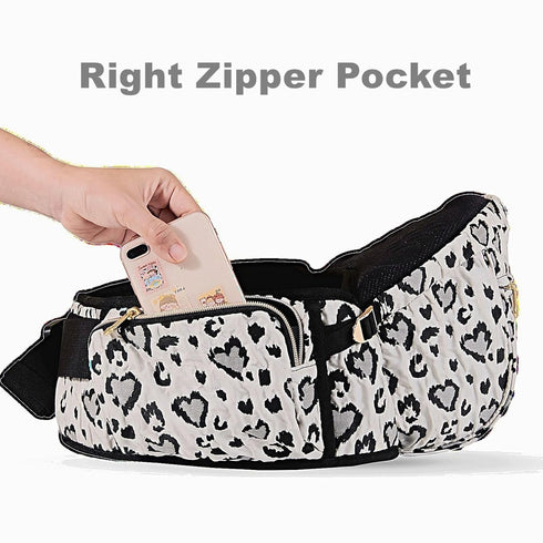 45lbs,Leopard Sunveno Baby Carrier with Hip Seat,Ergonomic Baby Hip Carrier,Front-Facing Baby Holder,Anti-Slip Seat