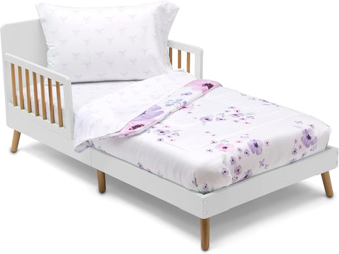 Delta Children 4 Piece Toddler Bedding Set for Girls - Reversible 2-in-1