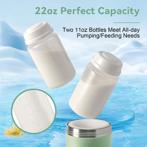 22oz 360 24 2pcs Portable Breast Milk Cooler Bottle - Capacity Breastmilk Chiller for Travel Mom, Cooling Keeps Milk