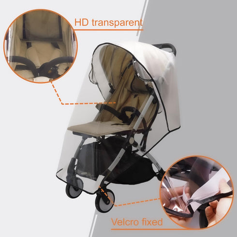 Bemece Baby Stroller Rain Cover, Universal Waterproof Windproof Travel Weather Shield with Ventilation