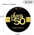 Sumerk 48 PCS Cheers to 50 Birthday Stickers – Large Bottle Stickers, 2 INCHES Round for Party Favors