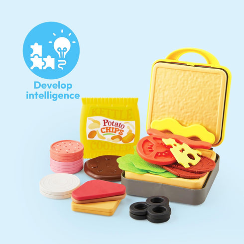 lalalark Set 3 4 5 6 35 Play Food for Year Old Kids, Pcs Kitchen Accessories, Interactive Panini Sandwich Making