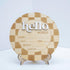 TTMerriwood 6.5 Inch Baby Announcement Sign Wooden Hello World Newborn Welcome Sign Birth Name (Checkered)