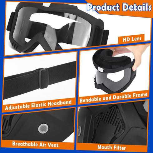 POKONBOY Detachable Masks, Tactical Mask with Goggles for Nerf Rival Blasters, Compatible with Apollo, Zeus, Khaos