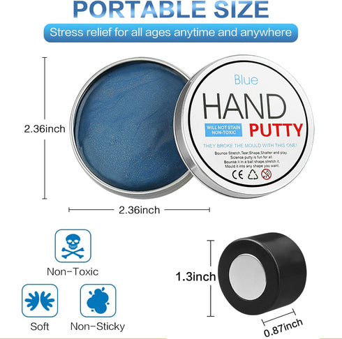 Magnetic Slime Putty, Soft Magic Slime Hand Therapy Fidget Game, Stress Relief Educational Toy (Blue)