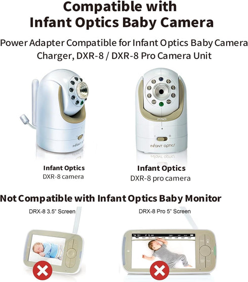 Tonton 10FT DXR-8 DXR-8 Replacement Power Cord Adapter Compatible with Infant-Optics / Pro Baby Camera Official Charger