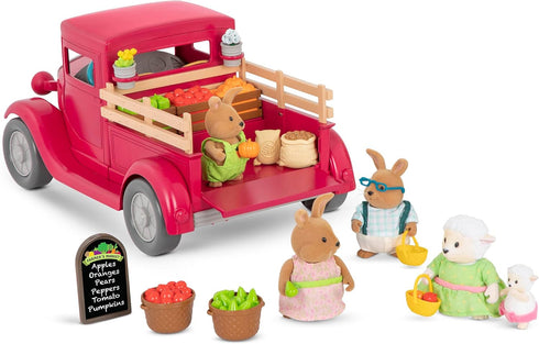 Playset Playset 3+ Li'l Woodzeez Farmer's Truck Doll with Toy Truck, Miniature Food & Accessories Compatible with Doll
