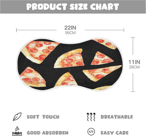 YETTASBIN Pizza Muslin Baby Burp Cloth, Super Soft Absorbent Cotton Burp Rag Baby Bibs Feeding Cloth for Newborn Boys