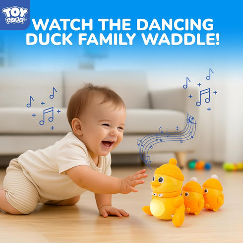 Tummy 6-12 Set 1 TOY Life Baby Time Toys Months Musical Crawling Toys Dancing Duck Toy with Mama & Baby Ducklings