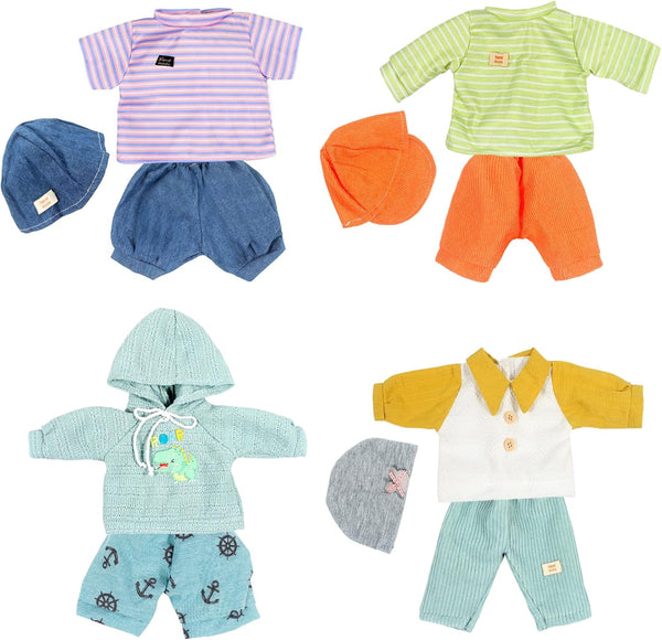 Baby Dolls Clothes for 12-16 Inch Dolls, 4 Sets Doll Outfit Accessories for 15 Inch Doll Boy