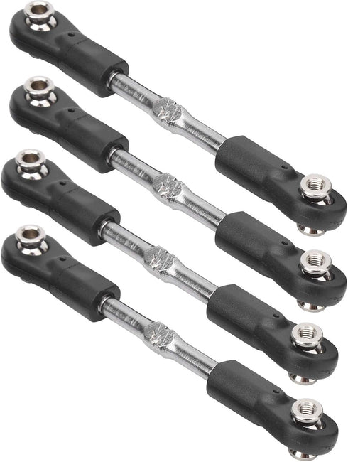 RC Steering Rod, 4Pcs Adjustable Metal Steering Linkage Rod for Remote Control Car Servo Pull Rod