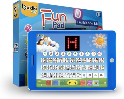 Boxiki Kids Spanish-English Learning Bilingual Tablet Educational Toy with LED Screen Display
