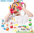 AROIC 8PCS Washable Finger Paint for Kids, Non-Toxic 8 Colors Art Supplies for Toddlers & DIY Crafts