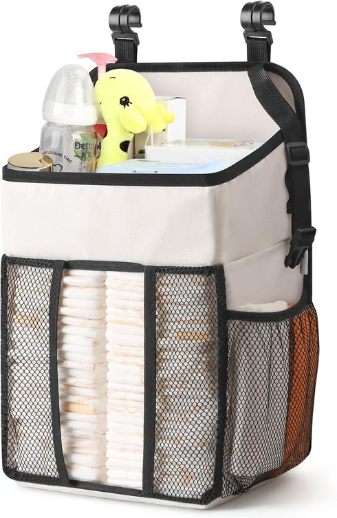 Maliton Hanging Diaper Organizer - Caddy for Changing Table, Crib, Pack n'