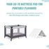 Mattress Pad, Ideal Fit for 38” x 26” Playard, JPMA & Greenguard Gold Certified, White