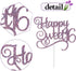 Happy Sweet 16 Cake Topper - Sweet 16 Birthday Decorations for Girls/Boys in Purple Glitter