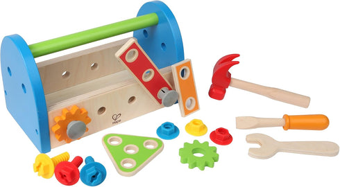 Hape Kid's Wooden Tool Box and Accessory Play Set, Fix It