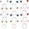 Funny Party Hats Head Boppers - 12 Piece Assorted Design Party Accessories, Blue Gold