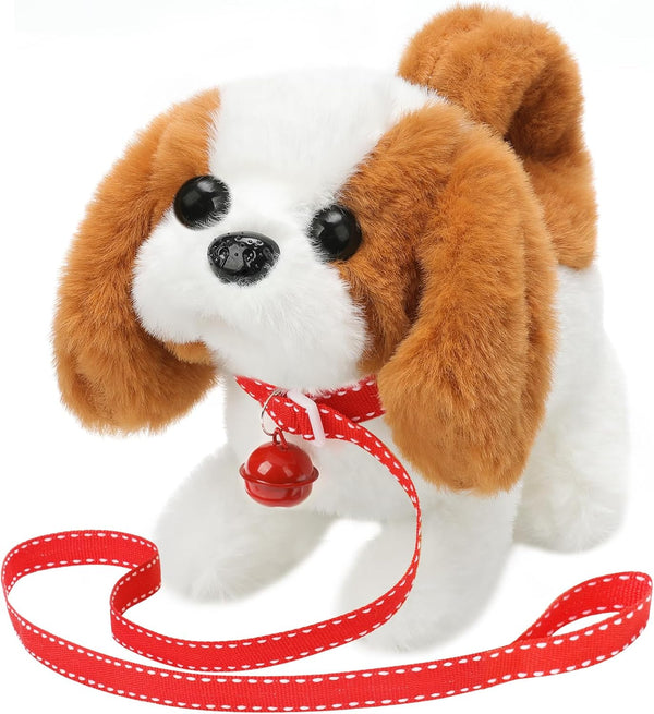 Plush Saint Bernard Toy Puppy - Electronic Interactive Dog for Kids, Walking, Barking, Tail Wagging Companion