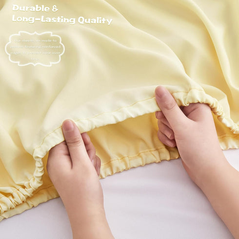 2 Pack Baby(52" 28") Vonty Breathable Fitted Crib Sheet for Boys and Girls - Rayon Derived from Bamboo, White & Beige