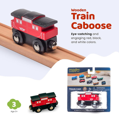 9 Sets maxim enterprise, inc. Wooden Train Caboose # - Compatible with other Major Name Brand Wooden Train and Wooden