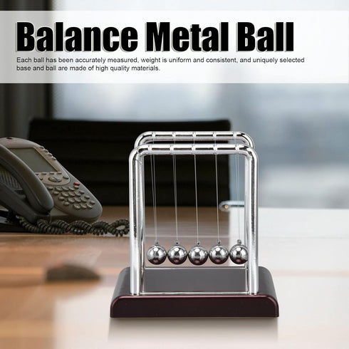 Ejoyous Newton's Balance Ball - Metal Swinging Physics Pendulum Desk Toy for Office