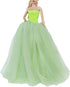 BJDBUS for 11.5 Inch Girl Doll Clothes, Green Trailing Wedding Dress with Veil Dinner Party Gown