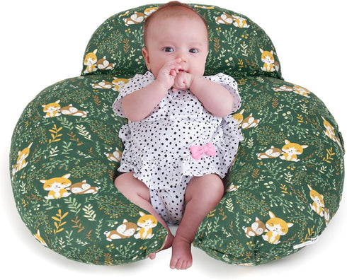 AMASKY Nursing Pillow for Breastfeeding, Animal Patterns Removable Cotton Cover, Support for