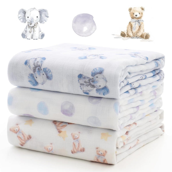 Momcozy Muslin Swaddle Blankets, Breathable and Skin-Friendly Receiving Blankets, Best Wishes Swaddle