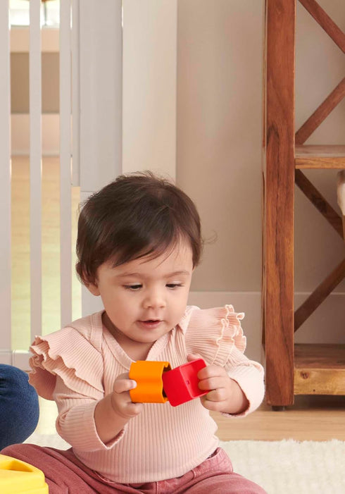 Fisher-Price Stacking Toy Baby's First Blocks Set of 10 Shapes for Infants Ages 6+ Months