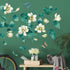 Amaonm Removable DIY 3D White Floral Leaf Art Decor, Blue Flower Vine Wall Sticker for Kids Room, 4 Sheets 12"x18"
