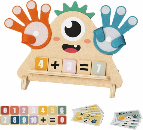 Finger Counting Math Toy for Kids 3-5, Montessori Monster Math Toy with