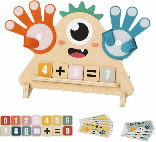 Finger Counting Math Toy for Kids 3-5, Montessori Monster Math Toy with