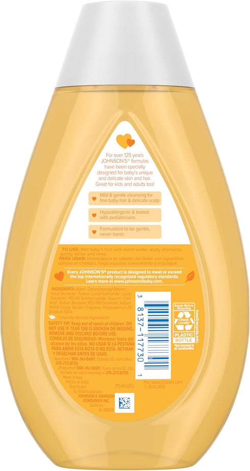 Johnson's Baby Shampoo, Tear Free, No Parabens/Phthalates/Sulfates/Dyes, Fresh, 13.6 Fl Oz