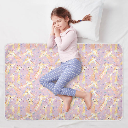 siphylline 52" 34" Purple Geometric Giraffe Extra Large Resuable Bed Underpads Highly Absorbent Baby Diaper Changing