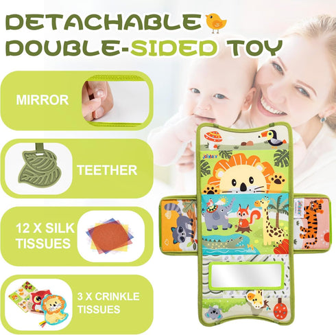 6-12 1 Tummy Jollybaby High Contrast Baby Tissue Box Toy for Baby Months, Montessori Sensory Learning Toys for Year Old