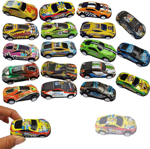 Himeeu 18Pcs Metal Pull Back Racing Car Toy Die Cast Race Cars Vehicles