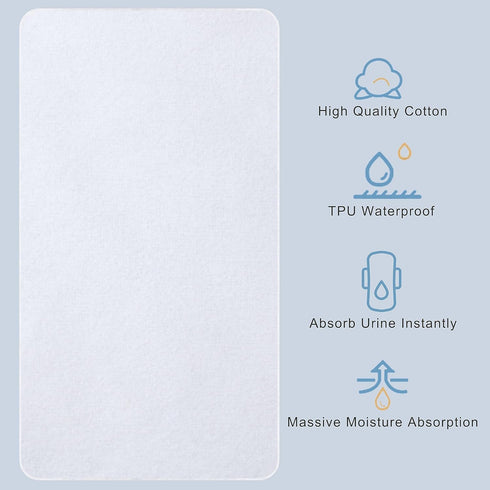 Pad100 34" 54"-2Pack Flannel Protector Waterproof Mattress Protector Pad, One Size, X