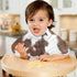 WELLDAY Set 4, 22 11 Inch Muslin Baby Burp Cloths of Soft Absorbent White Brown Print Cow Muslin Washcloths, Bibs, Face