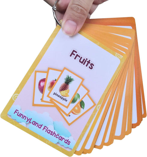 Richardy Fruits/Vegetable/Foods/Food Quantities Flash Cards English Flash Cards Pocket Card Learning Toys for Children