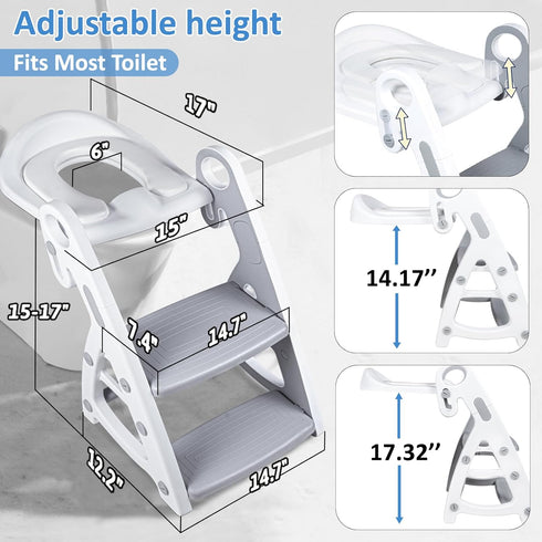 Primlect 2 1 Potty Training Seat, Upgrade Ultra-Stable Toddler Toilet Seat for Kids Boys Girls, in Potty Training