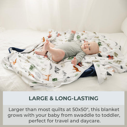 Cozy 50x50" Pobibaby Stretchy Quilt for Infants and Toddlers - Explore Design