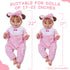 JIZHI 8 Pcs Baby Doll Clothes Set with Bassinet for 17-22 Inch Dolls, Pink Accessories for Newborn Baby Doll Girl