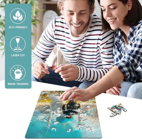 Puzzles for Adults 500 Pieces, Wedding Wooden Puzzles, Unique Shaped Jigsaw Puzzles, Beautiful Gift Package for
