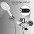 HABCGYUR 360 Digital Gauge. Shower Thermometer LED Display Baby Bath Water Meter Rotation Flow Self-Generating
