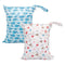 ALVABABY 2pcs Cloth Diaper Wet Dry Bags, Waterproof Reusable with Two Zippered Pockets for Travel, Beach, Pool