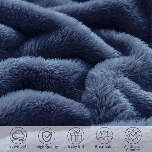 2 Inch Cozy 30x40 Inch Pro Goleem Baby Boy Blanket, Fleece Baby Blankets for Boys with Satin Trim, Super Soft Plush
