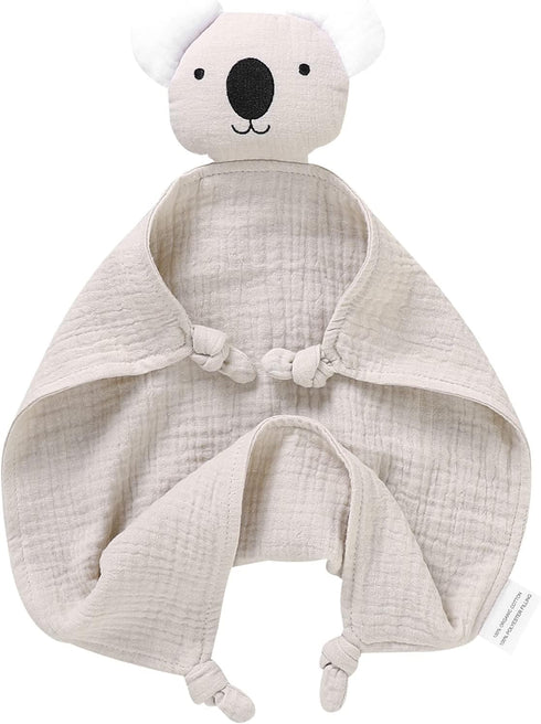 LAWKUL Baby Lovey Organic Cotton Muslin Security Blanket, Soft Breathable Lovie for Boys and Girls