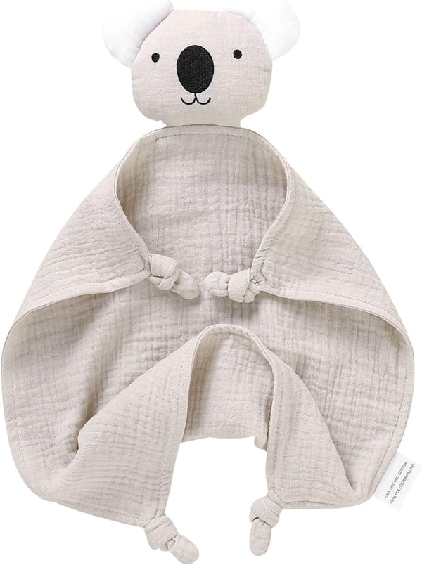 LAWKUL Baby Lovey Organic Cotton Muslin Security Blanket, Soft Breathable Lovie for Boys and Girls
