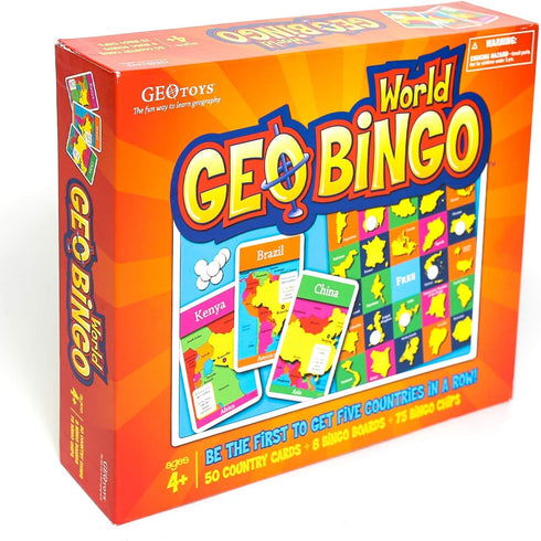 GeoToys GeoBingo - World Bingo for Kids - Geography Game for Home, School, or Camp
